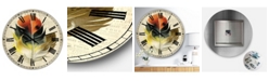 Designart Colorful Elegant Feather III Oversized Cottage Wall Clock - 36" x 28" x 1"